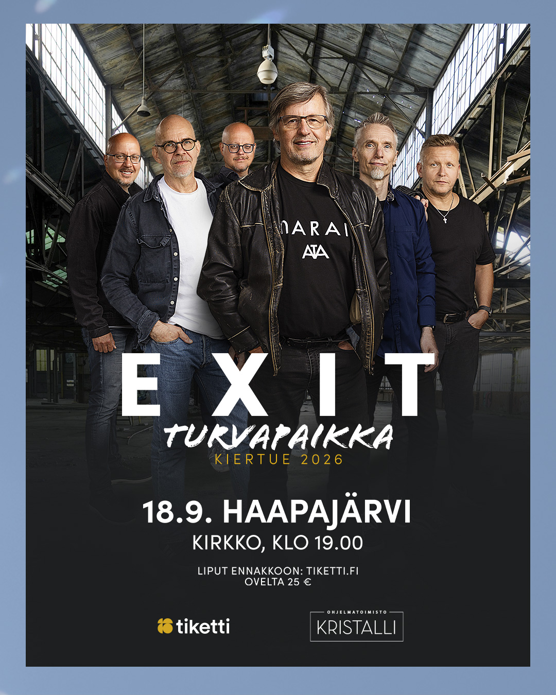 Exit-yhtyeen Turvapaikka-kiertue pysähtyy myös Haapajärvellä