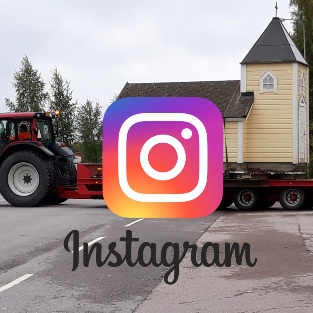 Lasten kirkko traktorin lavalla, Instagramin logo